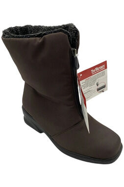 Toe Warmers Women's Michelle Front Zip Ankle Boot Dark Brown - Extra Wide
